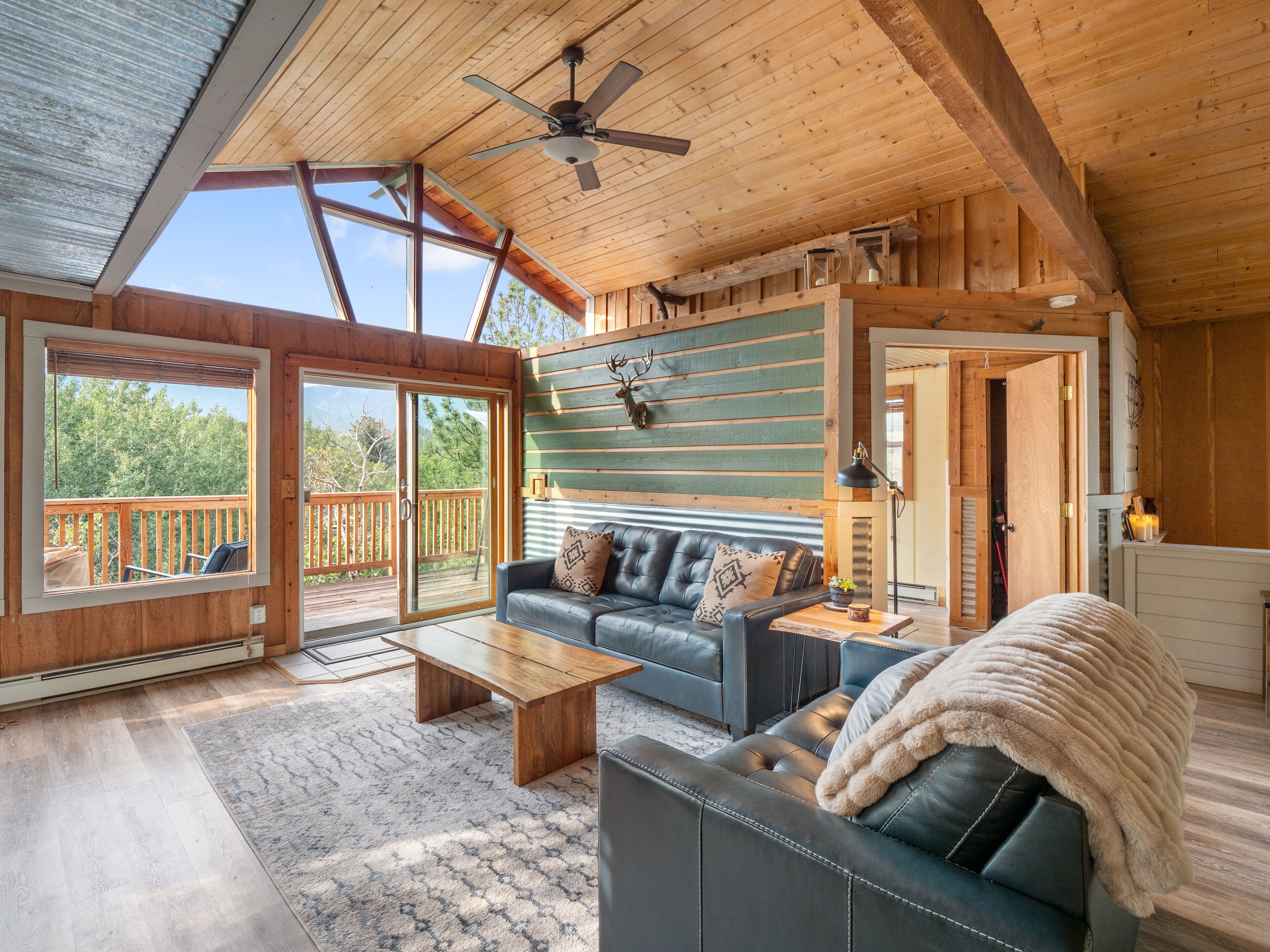 Smart-TV, Kamin, DVD-Player, Bücher