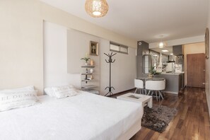 Design-lejlighed - 1 kingsize-seng | 1 soveværelse, gratis Wi-Fi