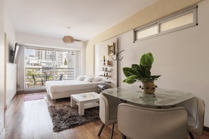 Design-lejlighed - 1 kingsize-seng | 1 soveværelse, gratis Wi-Fi