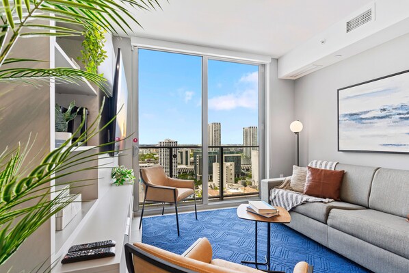 Cosy living room with view