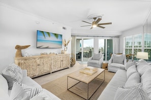 Smart TV, books - Beachfront Condo with King Beds, Pool, Hot Tub, Baby Gear & Beach Chair Setup! (Santa Rosa Beach)
