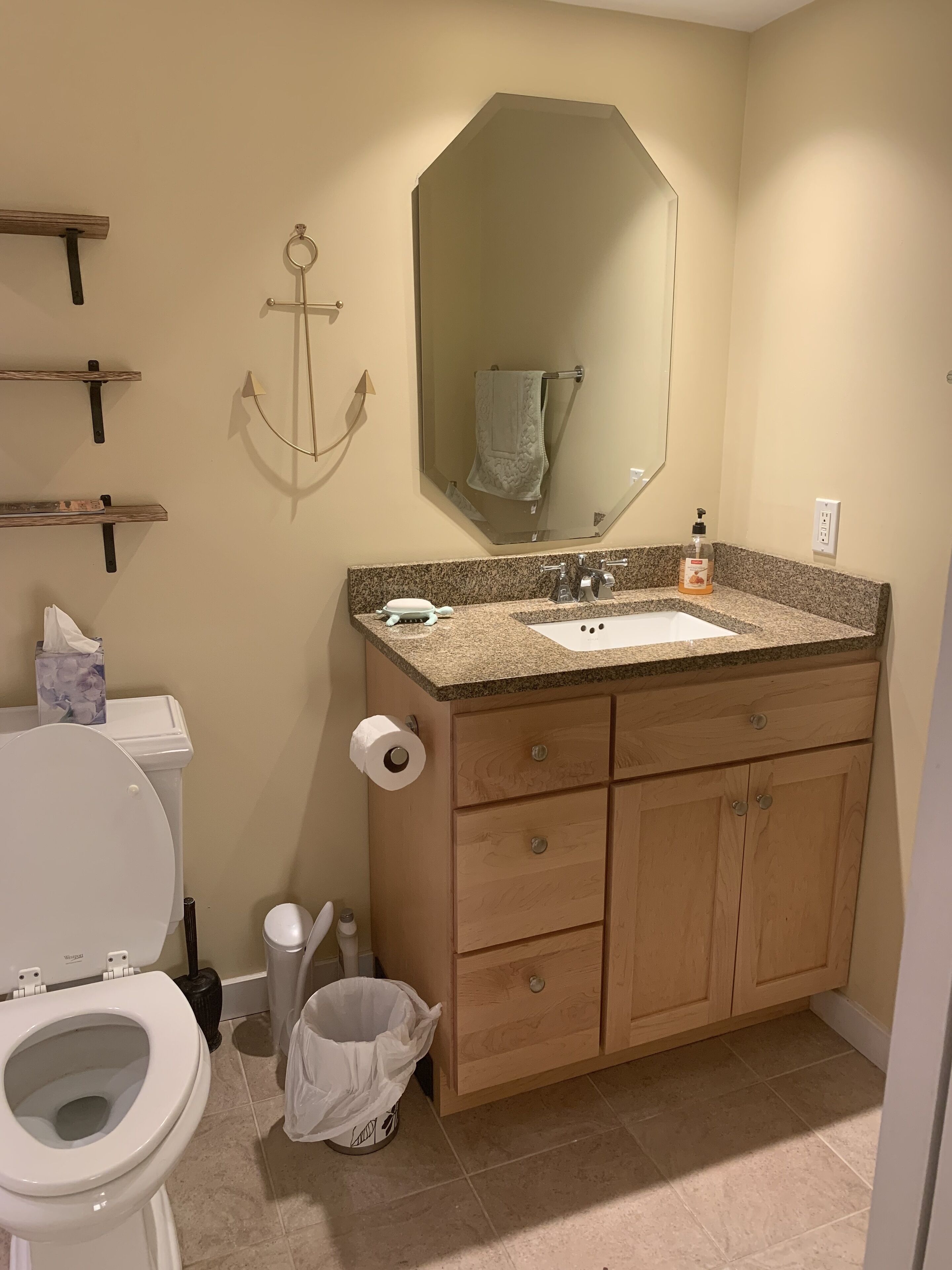 Master bathroom has 2nd sink outside bathroom.