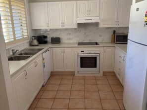 Fridge, microwave, dishwasher