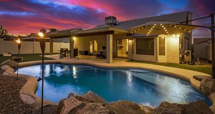 Fully-furnished home with private saltwater pool & patio-BBQ