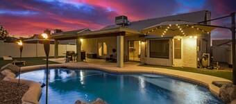 Fully-furnished home with private saltwater pool & patio-BBQ