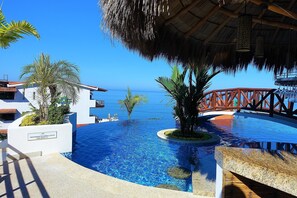 An infinity pool, a rooftop pool