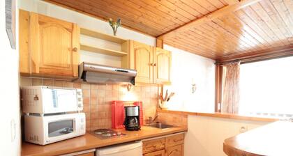 Studio für 4 Pers. im Dorfzentrum, 450m von Liften, Balkon, Haustiere erlaubt