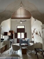 Egyptian cotton sheets, premium bedding, free minibar, in-room safe