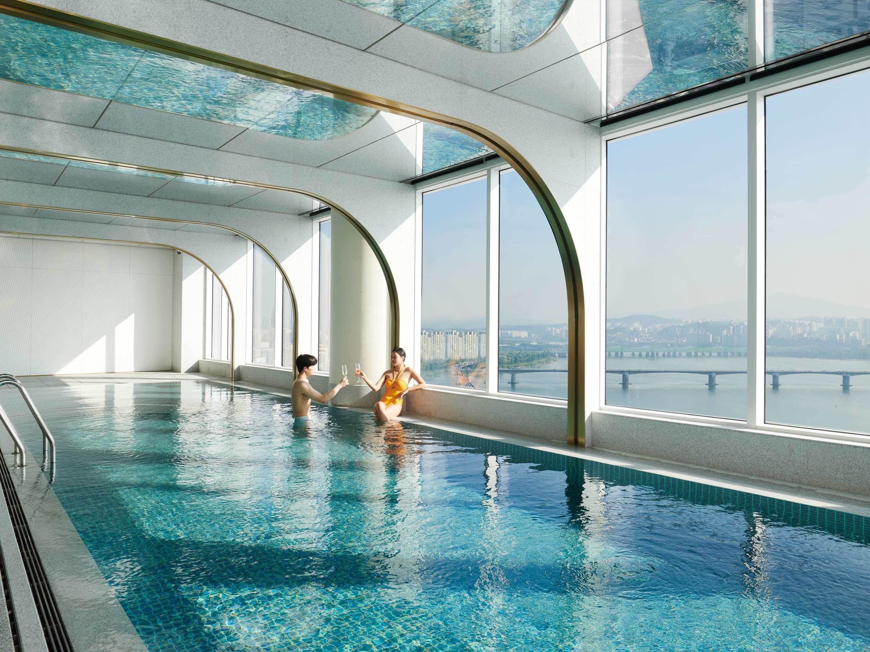 Indoor pool, seasonal outdoor pool, sun loungers