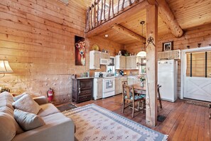 Cabin, 2 Bedrooms | Living area | Smart TV - Mighty Oak Log Cabin 2 Bedroom Cabin by RedAwning (Fredericksburg)
