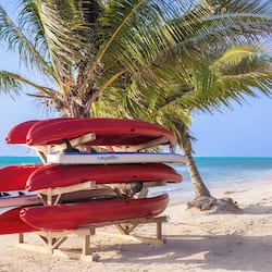 Private beach, white sand, sun loungers, beach umbrellas