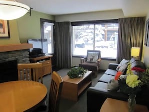 Smart TV, chimenea y reproductor de DVD