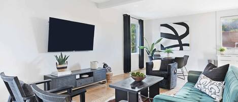 Smart TV, table football, books, offices