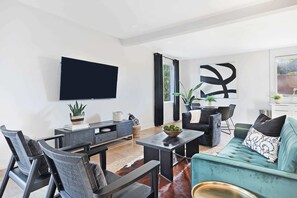 Smart TV, foosball, books, offices