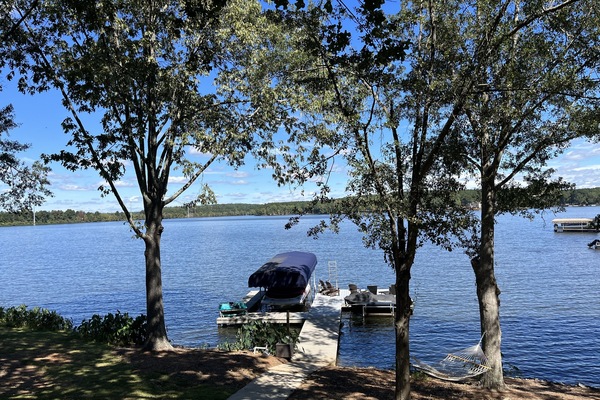 Large dock & backyard w/hammock