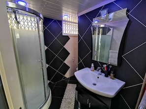 Combined shower/bathtub