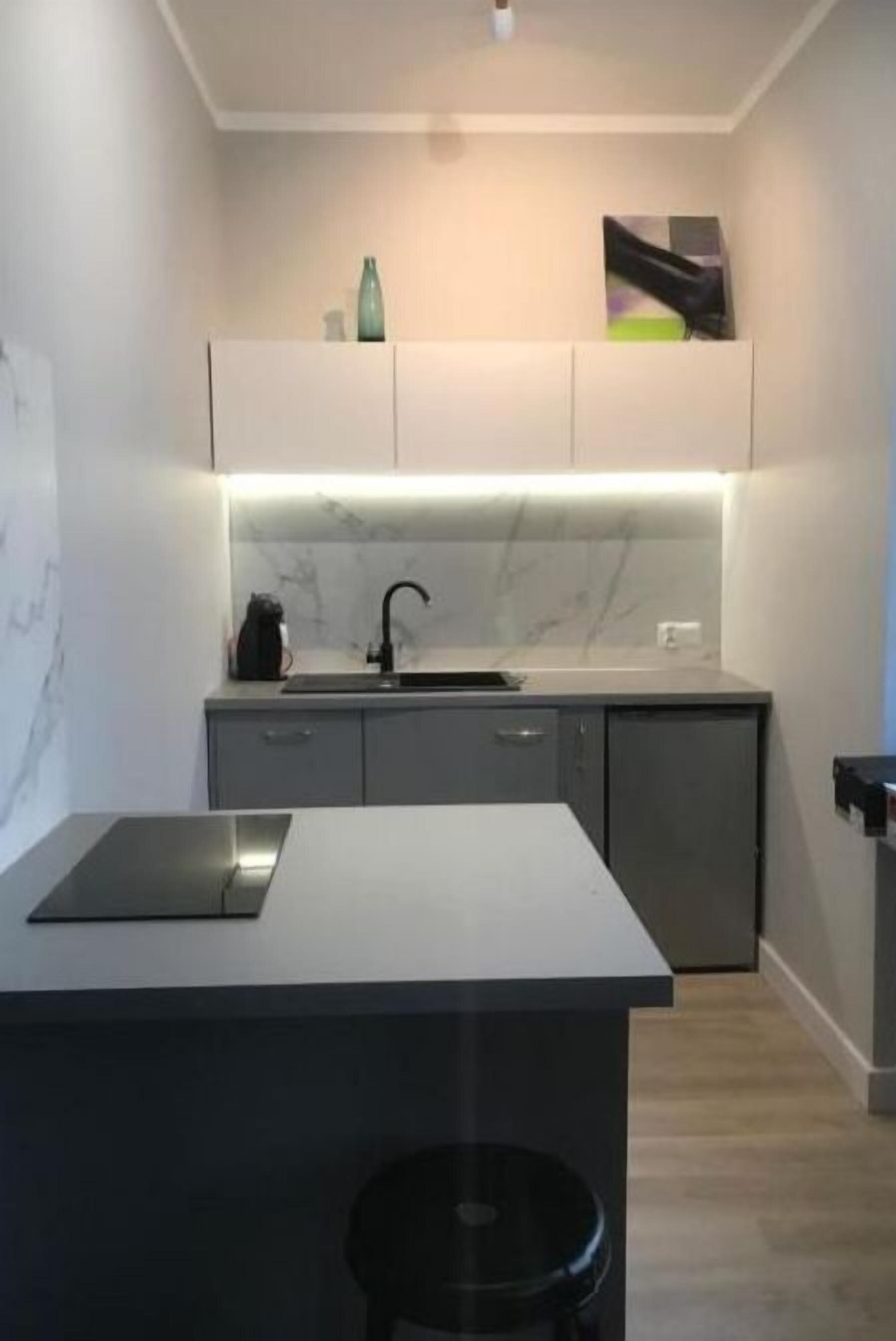 Fridge, oven, stovetop