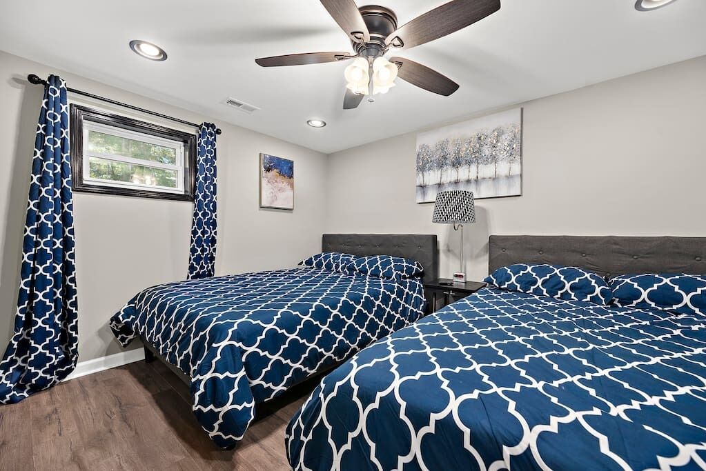 2 bedrooms, iron/ironing board, travel crib, WiFi