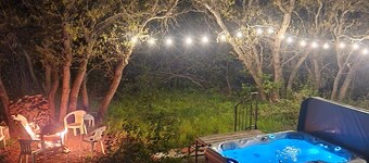 Hot tub fun,  warm up by the fire pit, after a long day of winter play!