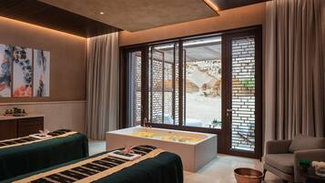 Couples treatment room(s), deep-tissue massages, body wraps, body scrubs