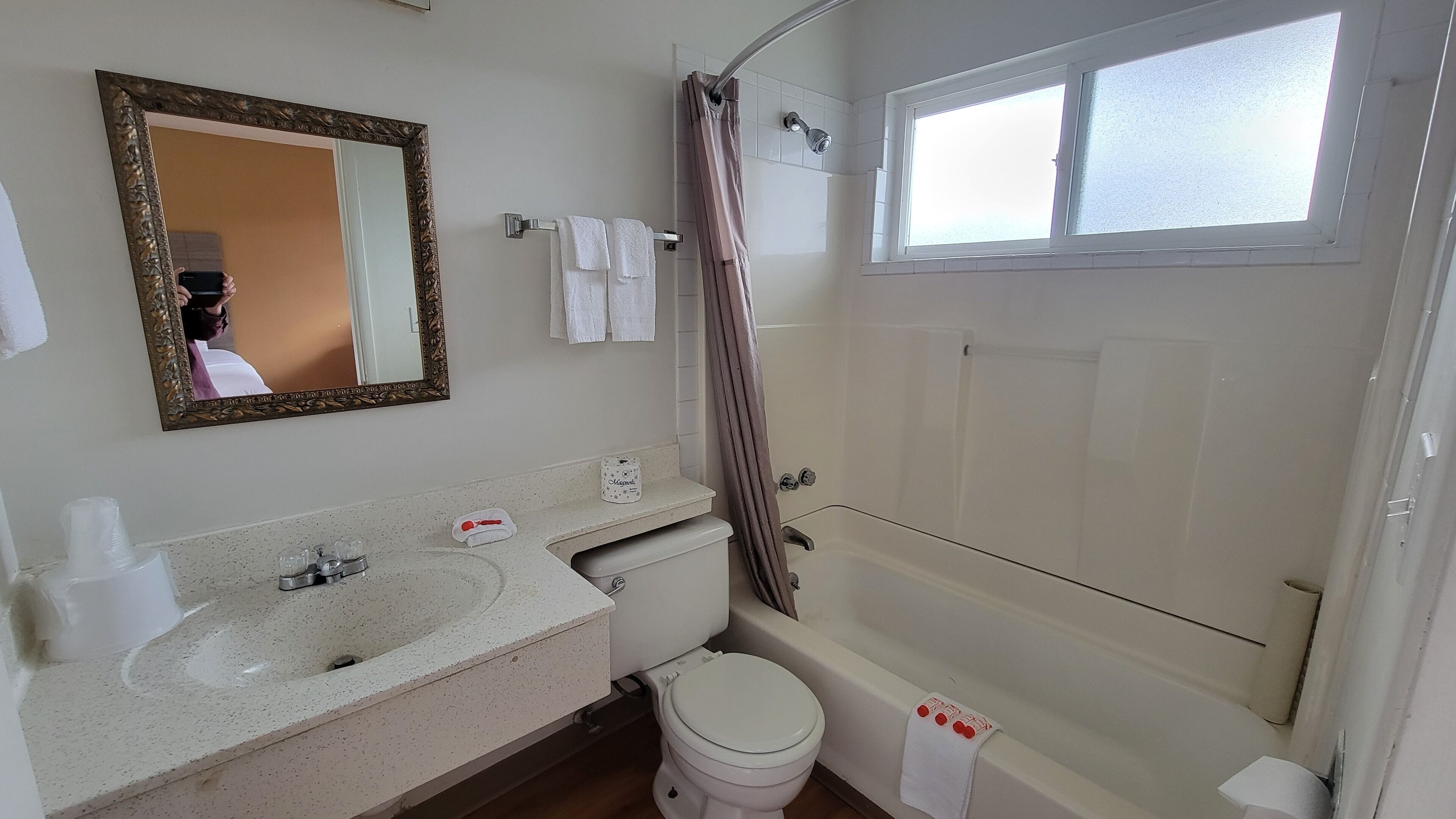 Classic Room, 2 Queen Beds | Bathroom | Combined shower/tub, hair dryer, towels, soap