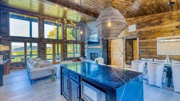 TV, fireplace, offices