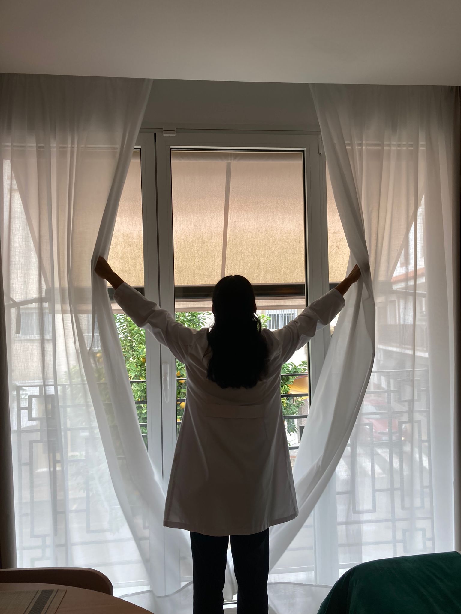 Premium studio, balkon | Luxe beddengoed, donzen dekbedden, bedden met traagschuimmatras