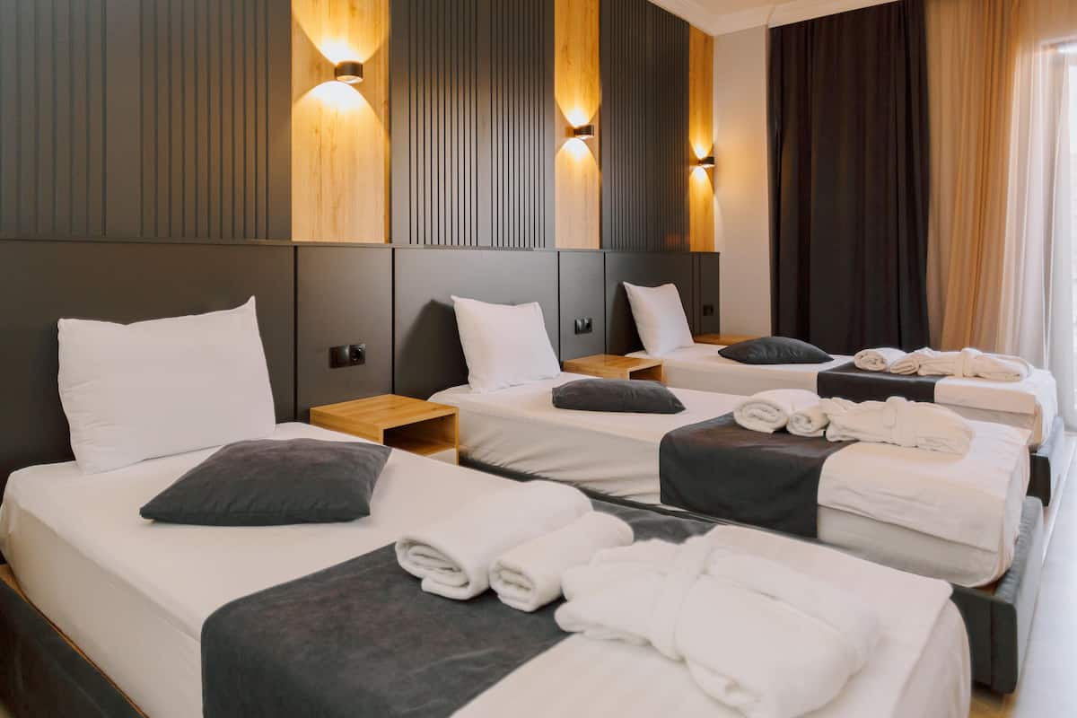 Kamar Triple Standar, Beberapa Tempat Tidur, Bebas Asap Rokok, balkon | Minibar, brankas, meja kerja, dan setrika/meja setrika