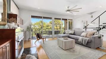TV, fireplace, offices