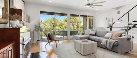 TV, fireplace, offices
