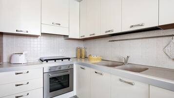 Fridge, oven, stovetop, dishwasher