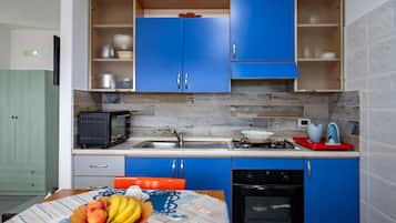 Fridge, oven, stovetop, cookware/dishes/utensils