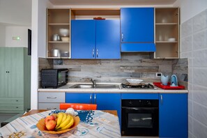 Geladeira, fogão, cooktop, talheres/pratos/utensílios de cozinha