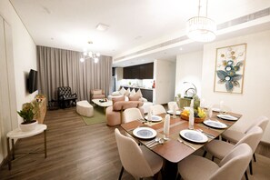 Minibar, desk, laptop workspace, blackout drapes