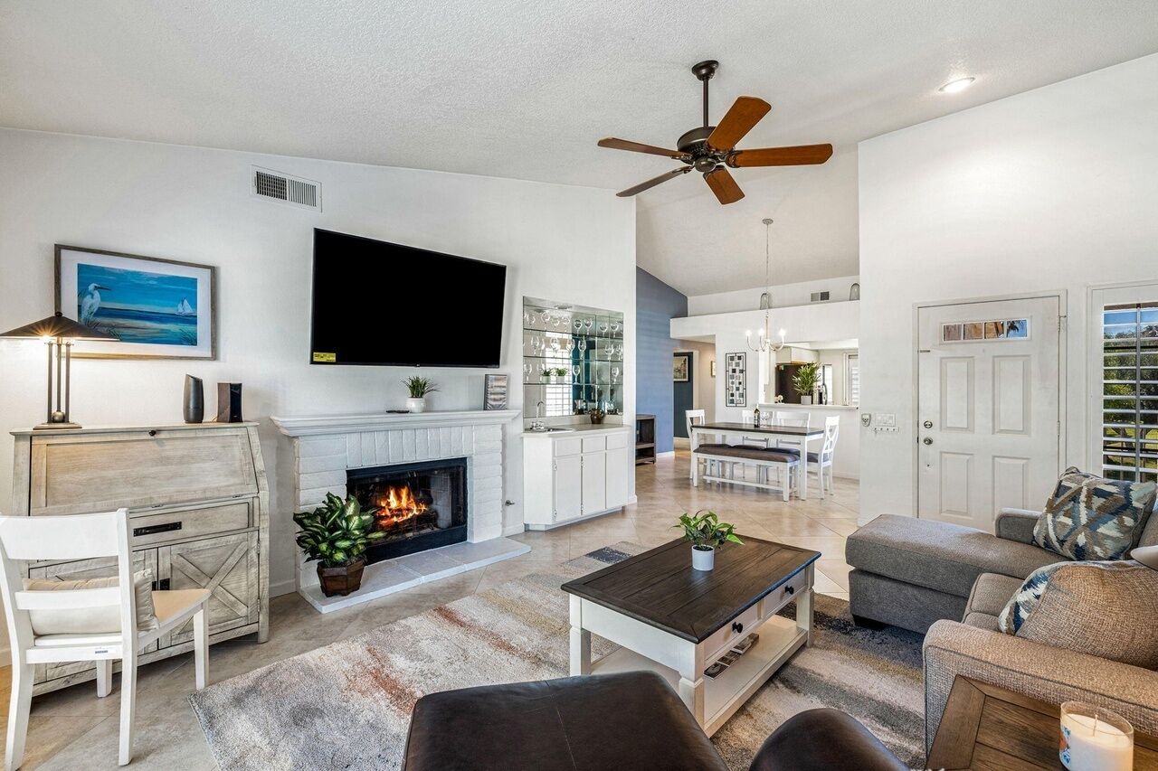 Smart-tv en een open haard