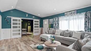 Smart TV, foosball, books