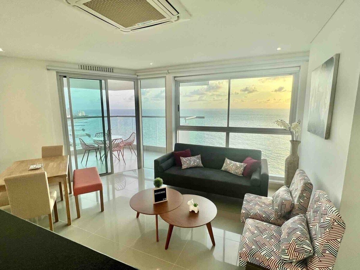 Luxury Apartment | Living area | 50-inch LED TV with digital channels, TV