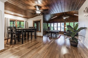 Game room - Rustic Lakefront Cabin near Smokies w/ Hot Tub, Firepit, Pool Table + Views! (Sevierville)