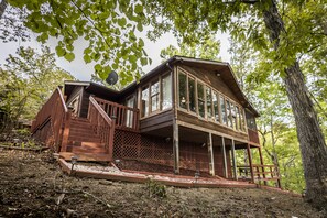 Exterior - Rustic Lakefront Cabin near Smokies w/ Hot Tub, Firepit, Pool Table + Views! (Sevierville)