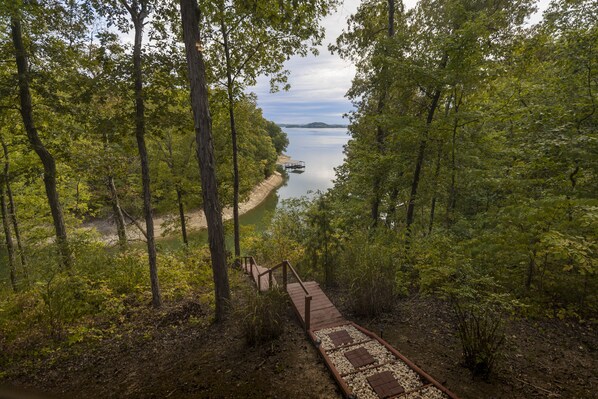 Property grounds - Rustic Lakefront Cabin near Smokies w/ Hot Tub, Firepit, Pool Table + Views! (Sevierville)