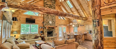 TV, fireplace, DVD player