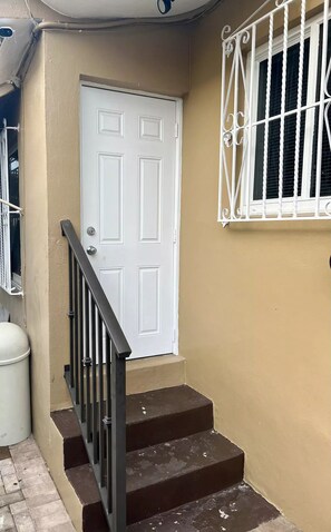Enter through the welcoming front door and climb the steps to your home away from home.