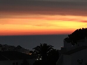 Utsikt mot strand/hav