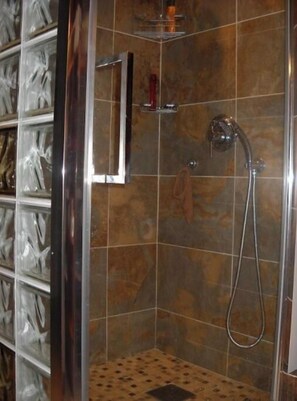 Hair dryer, towels, toilet paper