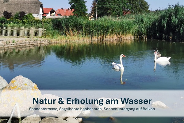 Natur & Erholung am Wasser, Sonnenterrasse, Segelboote beobachten, Sonnenuntergang auf Balkon
