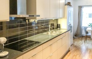 Fridge, oven, dishwasher, coffee/tea maker