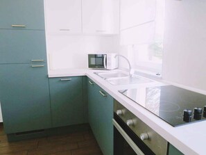 Kühlschrank, Mikrowelle, Ofen, Herdplatte