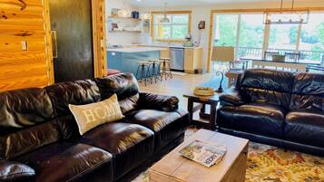 Smart TV, fireplace, video games, foosball