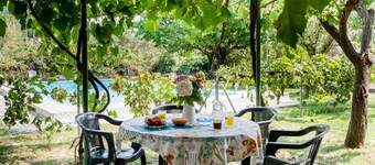 Semi detached houses with swimming pool and barbecues