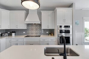 Fridge, microwave, oven, stovetop - Gather at the Beach! | Ocean Views | Elevator (Oak Island)